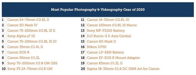 玩佳能的人远远超过索9博体育尼！2020摄影器材租赁排行榜TOP(图1)